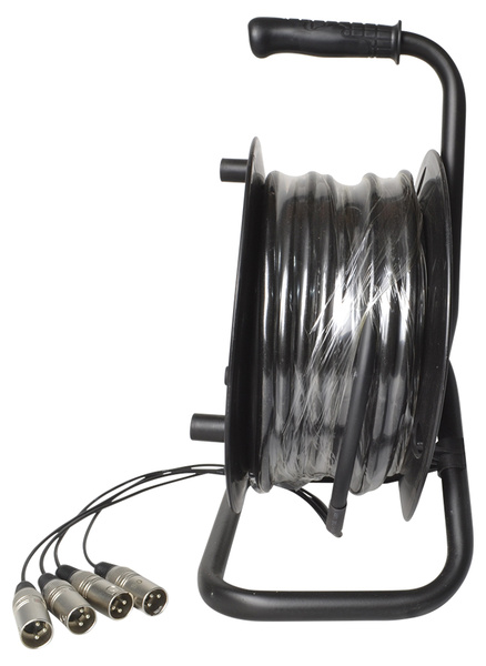 Microphone Snake Lead On Reel 25m 4 Inputs